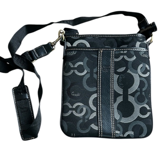 COACH Monogram Crossbody Bag with Leather Trim - Picture 1 of 11